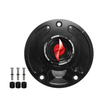 cafe 4 racer - Tank filler cap for Kawasaki motorbikes with quick release machined from billet aluminium, Accossato brand code FC143 - Accossato  Fuel Caps 