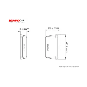 cafe 4 racer - KOSO LED osvetlenie evidenčného čísla, Blade (čierna) E-testované  - Koso Osvetlenie ŠPZ 4260303011424