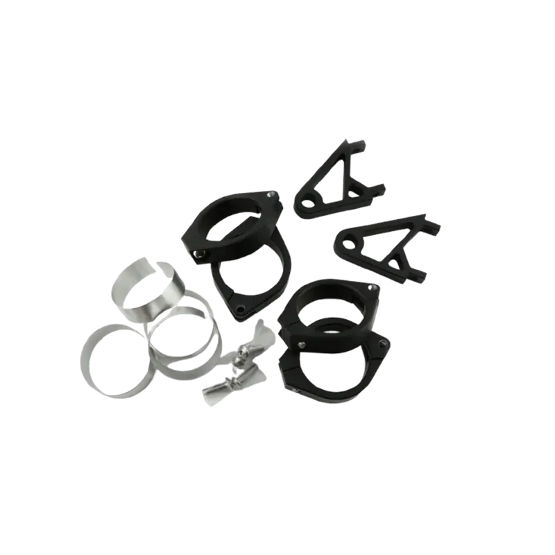 cafe 4 racer - HIGHSIDER CNC Alu headlamp bracket 35-54mm chrome/black  - Highsider Headlights  brackets & holders   