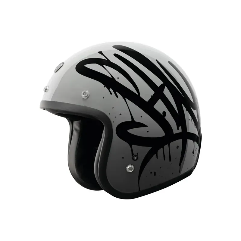 cafe 4 racer -  T-50 ECE Open Face Helmet Wild One Gloss Gray - TORC Helmets  T-50 ECE 