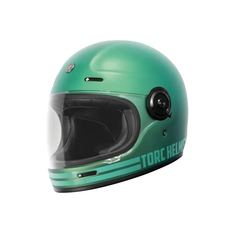 cafe 4 racer - T-1 TORC  Retro Full Face Helmet Green Cali Teal - TORC Helmets  T-1 
