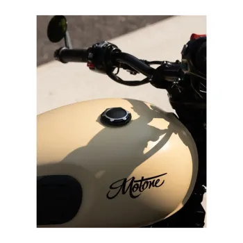 cafe 4 racer - TELSTAR Low Profile Fuel Gas Cap - Billet Aluminium - Black/Contrast Polished - Motone Body Parts 