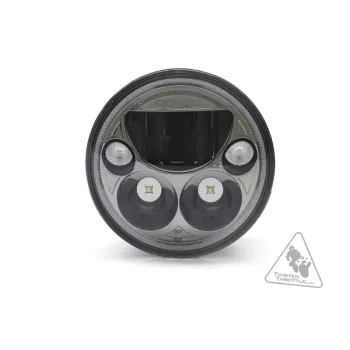 cafe 4 racer - LED Headlight "Pearl" 5-3/4" 5-3/4&quot black gloss LED M8 side Ø 165mm E-approved - HS MOTO Germany LED Headlight & inserts 4251352657824