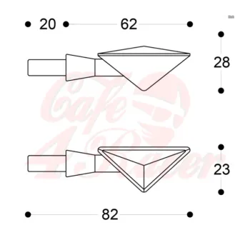 cafe 4 racer - BARRACUDA Led směrovky X-LED B-LUX černý pár - BARRACUDA Standardní ukazatele směru 
