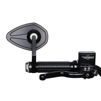 cafe 4 racer - Round Handle Bar End Side Mirrors CR2 black/silver - Cafe4Racer Bar end mirrors 