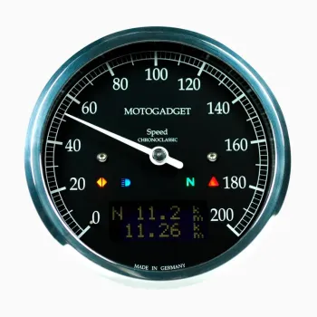 cafe 4 racer - Motogadget speedometer Chronoclassic speedo Dark Edition - Motogadget Digital speedometers 4054783045938