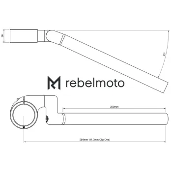 cafe 4 racer -  Rebelmoto Clip-Ons  HIGH Rise clip-ons   BLACK - Rebelmoto Scrambler & CLIP-ONS handlebars 