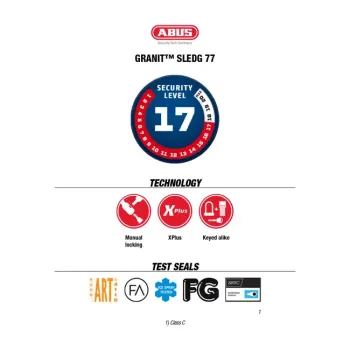 Abus, 77 Granit Sledg Grip style disc brake lock. Black