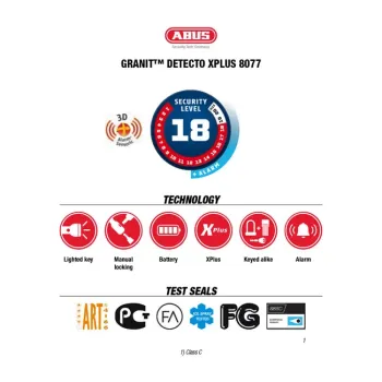 Abus, 8077 Granit Detecto XPlus disc brake lock. Blue