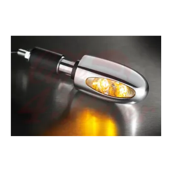cafe 4 racer - Směrovky Kellermann pro koncovky řídítek BL 1000 LED, chromové - Kellermann Směrová světla na řídítkách 4029265201003