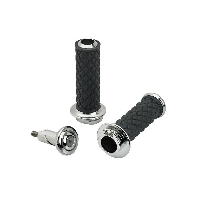 cafe 4 racer - Biltwell, Alumicore gripy. Chróm - BILTWELL 25,4mm & 1 inch  