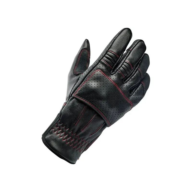 cafe 4 racer - Biltwell Borrego gloves black/redline CE appr. - BILTWELL Gloves 
