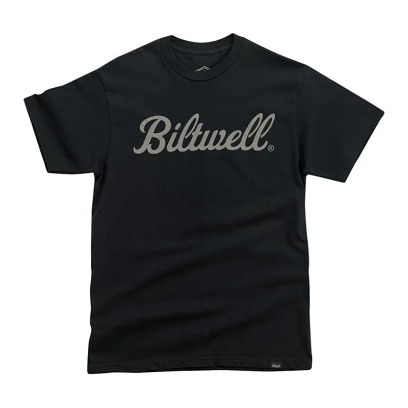 cafe 4 racer - Biltwell Script Grey T-shirt black - BILTWELL T-Shirts 