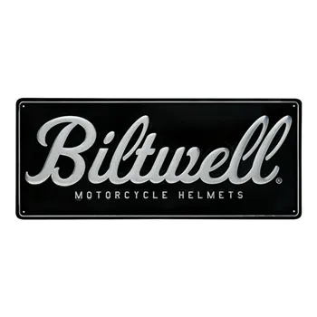 cafe 4 racer - Biltwell  Nápis na predajňu Script čierna/hliníková - BILTWELL Darčeky 