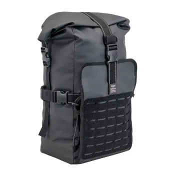 cafe 4 racer - Longride, click-on Old Chopper saddlebag waxed cotton. Black, Universal - LONGRIDE Bags 