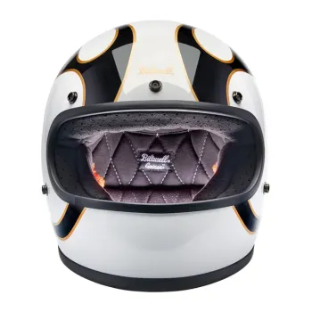 cafe 4 racer - Biltwell Gringo helmet gloss white/black flames - BILTWELL Biltwell Gringo DOT 