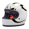 cafe 4 racer - Prilba Biltwell Gringo lesklá biela/čierne plamene - BILTWELL Biltwell Gringo DOT 