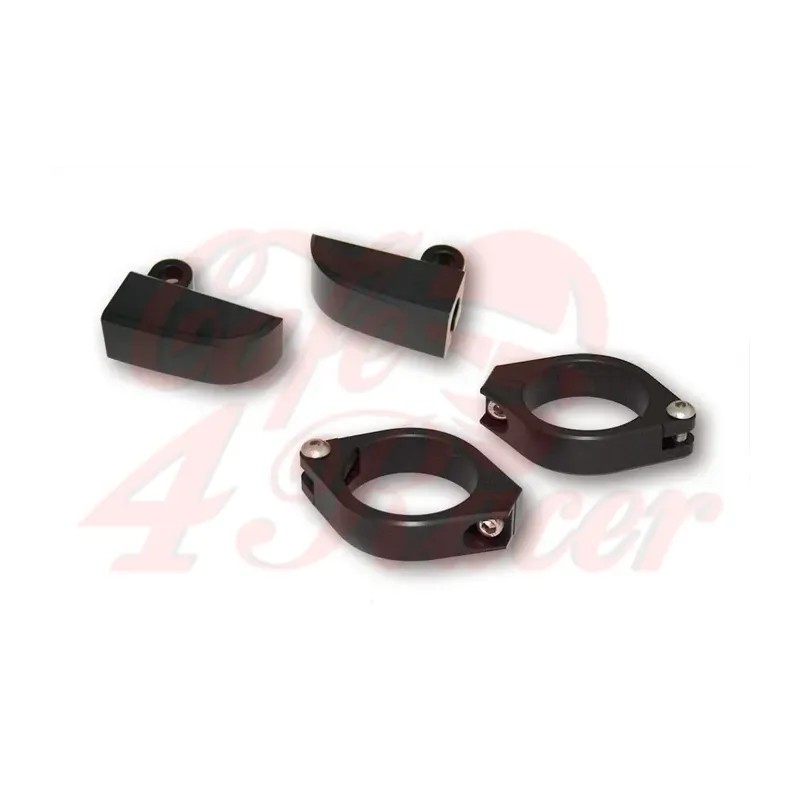 cafe 4 racer - HIGHSIDER indicator bracket set for 38-41mm forks - Highsider CNC aluminum housing & brackets 4054783188550