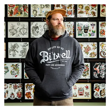 cafe 4 racer - Biltwell Kvalitný tovar pulóver s kapucňou čierny - BILTWELL Mikiny s kapucňou 