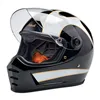 cafe 4 racer - Biltwell Lane Splitter helmet white flames - BILTWELL Biltwell Lane Splitter 