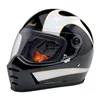 cafe 4 racer - Biltwell Lane Splitter helmet white flames - BILTWELL Biltwell Lane Splitter 