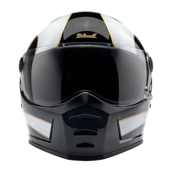 cafe 4 racer - Biltwell Lane Splitter helma bílé plameny - BILTWELL Biltwell Lane Splitter 