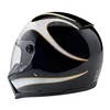 cafe 4 racer - Biltwell Lane Splitter helmet white flames - BILTWELL Biltwell Lane Splitter 