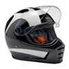 cafe 4 racer - Biltwell Lane Splitter helmet white flames - BILTWELL Biltwell Lane Splitter 