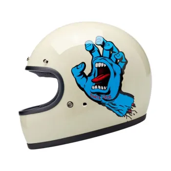 cafe 4 racer - Biltwell Gringo Santa Cruz handmade helmet vintage white - BILTWELL Biltwell Gringo DOT 