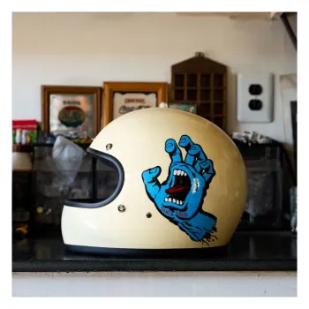 cafe 4 racer - Biltwell Gringo Santa Cruz ručne vyrobená prilba vintage white - BILTWELL Biltwell Gringo DOT 