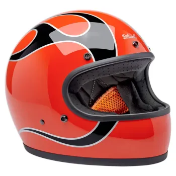 cafe 4 racer - Přilba Biltwell Gringo Comp Orange Flames - BILTWELL Biltwell Gringo DOT 