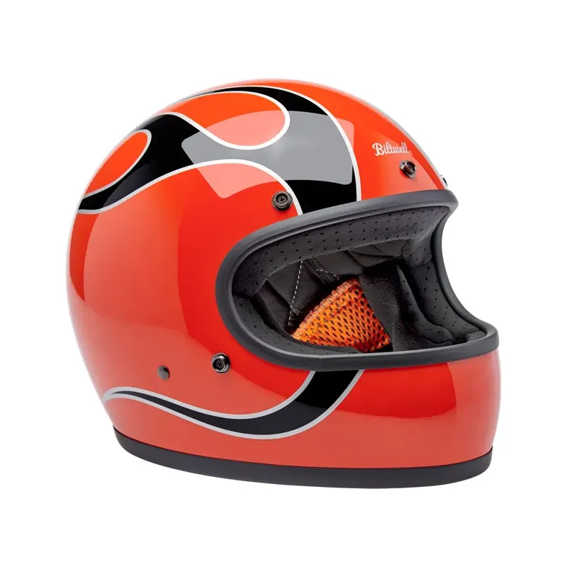 cafe 4 racer - Přilba Biltwell Gringo Comp Orange Flames - BILTWELL Biltwell Gringo DOT 