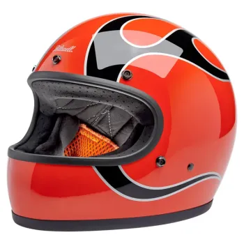 cafe 4 racer - Přilba Biltwell Gringo Comp Orange Flames - BILTWELL Biltwell Gringo DOT 
