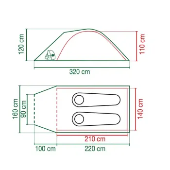 cafe 4 racer - Coleman Darwin 2+ tent dark grey/army green - Coleman For Travel 