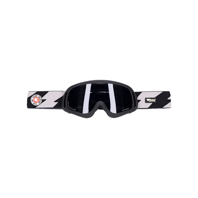 cafe 4 racer - Roeg Peruna Brýle Grey Bolts černé brýle a offwhite/černý pásek - ROEG Brýle 