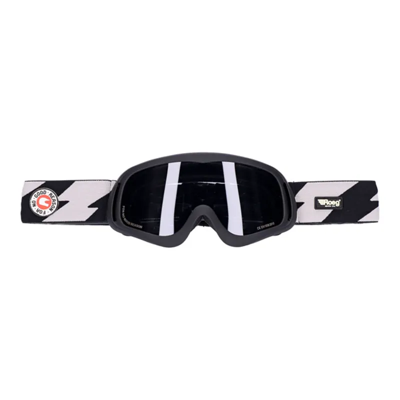 cafe 4 racer - Roeg Peruna Grey Bolts goggle black and offwhite/black strap - ROEG Googles 
