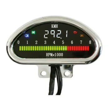 cafe 4 racer - Electronic CNC aluminum speedometer (KMH) chrome - MCS Digital speedometers 