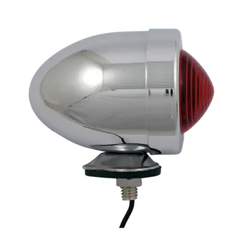 cafe 4 racer - Bullet marker light. Chrome. Red lens. SF. Stud mount - MCS Standard indicators 