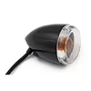 cafe 4 racer - Late-style turn signal assembly. Front. Gloss black - MCS Standard indicators 