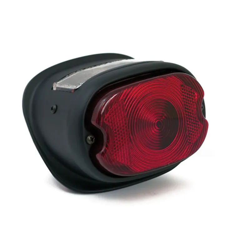 cafe 4 racer - Early 55-72 style taillight. Black - MCS Bulb rear lights 