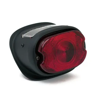 cafe 4 racer - Early 55-72 style taillight. Black - MCS Bulb rear lights 
