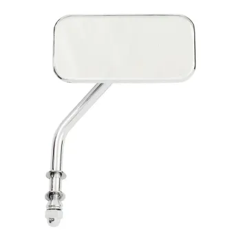 cafe 4 racer - Small rectangular mirror. Short stem, chrome - MCS Standard mirrors 