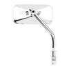 cafe 4 racer - Small rectangular mirror. Short stem, chrome - MCS Standard mirrors 