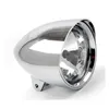 cafe 4 racer - Smoothie 4-1/2" headlamp with round visor. Chrome - MCS Headlights bottom mount 