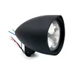 cafe 4 racer - Smoothie 4-1/2" headlamp with peak visor. Black - MCS Headlights bottom mount 