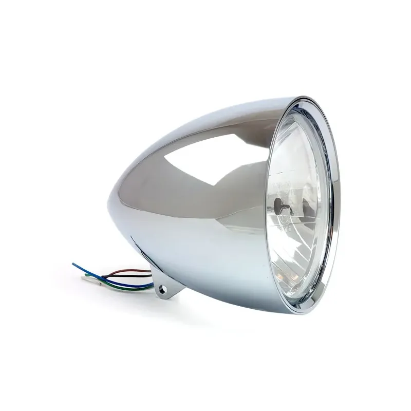 cafe 4 racer - Smoothie 7" headlamp without visor. Chrome - MCS Headlights bottom mount 