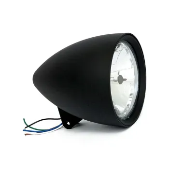 cafe 4 racer - "Pearl"  LED světlomety 5 3/4" matná černá - HS MOTO Germany Přední světla se spodním úchytem 4251352631800