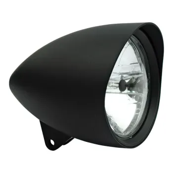 cafe 4 racer - HIGHSIDER 5 3/4 inch LED Headlight ATLANTA black/chrome - Highsider Headlights bottom mount 