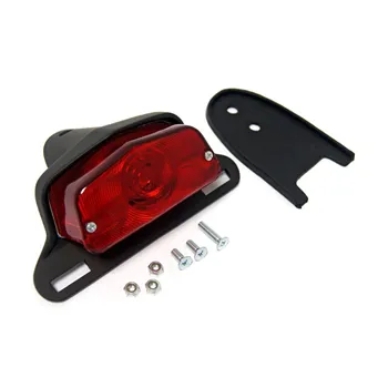 cafe 4 racer - Lucas taillight assembly. With bracket. Black - MCS Bulb rear lights 