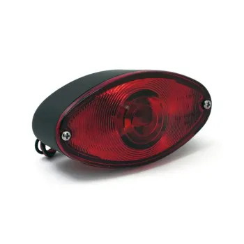 cafe 4 racer - Lucas taillight assembly. With bracket. Black - MCS Bulb rear lights 